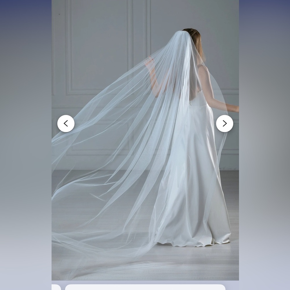 Elegant White Bridal Veil and Gown